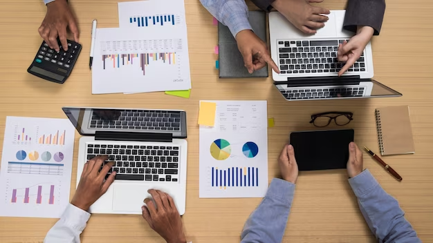 People working with data